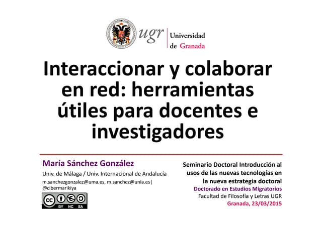 Interaccionar y colaborar en red: herramientas útiles para docentes e investi...