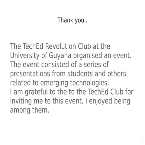 Presentation on Free and Open Source Software - TechEd Talks 2017