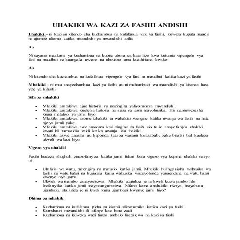 USHAIRI WA KISWAHILI | DOCX