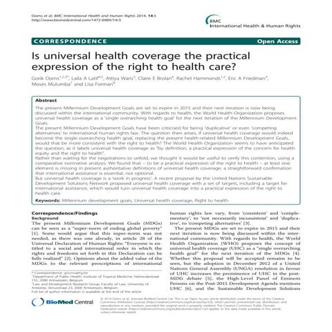 Universal Health Care (UHC) and the right to health | PPTX