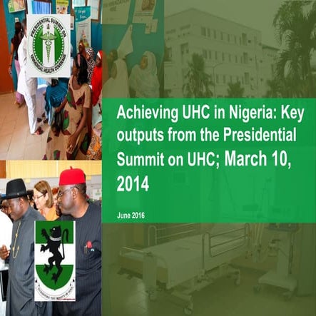 Achieving UHC in Nigeria: Key outputs from the Presidential Summit on UHC