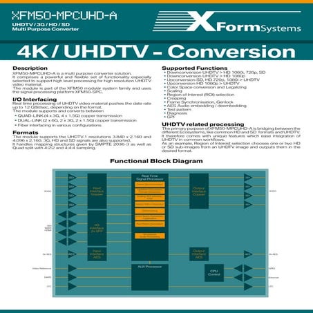 Uhd 4 k converter x form systems xfm50-mpcuhd-a | PDF