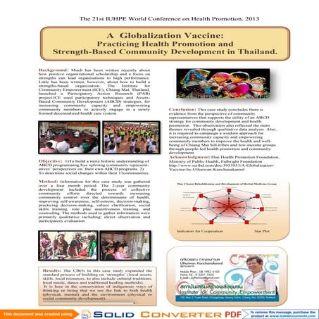 A Social Vaccine for Globalization.