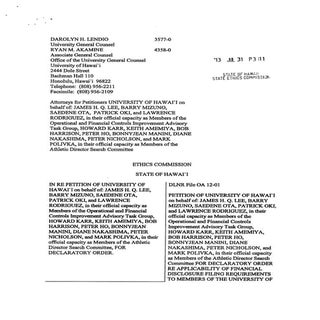 UH petition for declaratory ruling ...