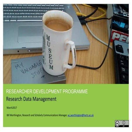 University of Hertfordshire researcher development - research data management 