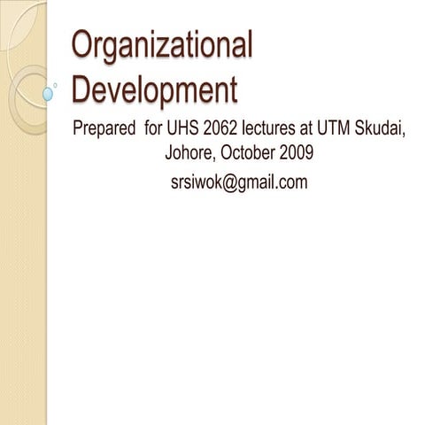 Uhs 2062 Organizational Development