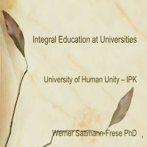 Integral Education at Universities