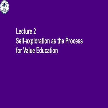 Self Exploration of UHV as the process for education