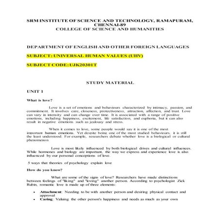 Universal Human Values