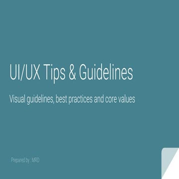 UI UX Tips and Guidelines