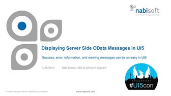 Displaying server-side OData messages in ui5 (Ui5con 2017)