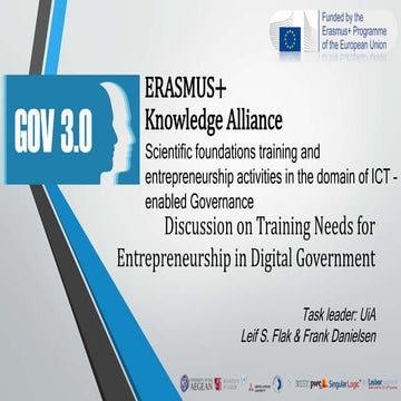 Discussion on Training Needs about Entrepreneurship in digital government