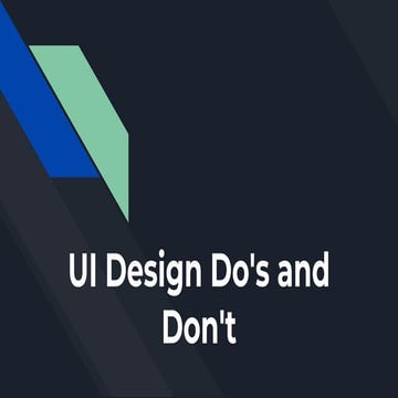 UI Design Do's and Don't | PPT