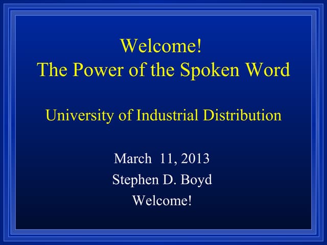 UID Power of the Spoken Word 2013