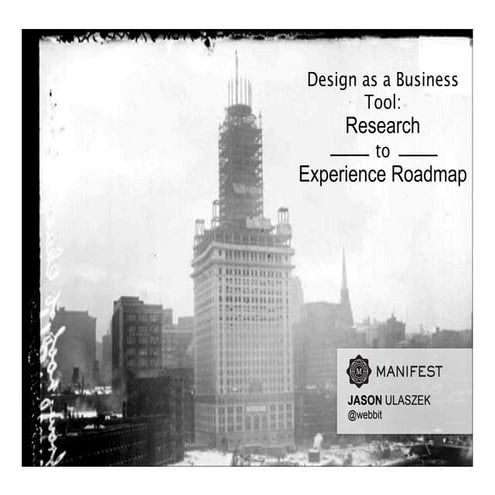 Design as a Business Tool: From Research to Experience Roadmaps