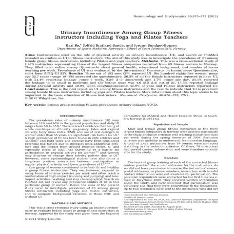 Artigo stress urinary incontinence in pregnant women | PDF