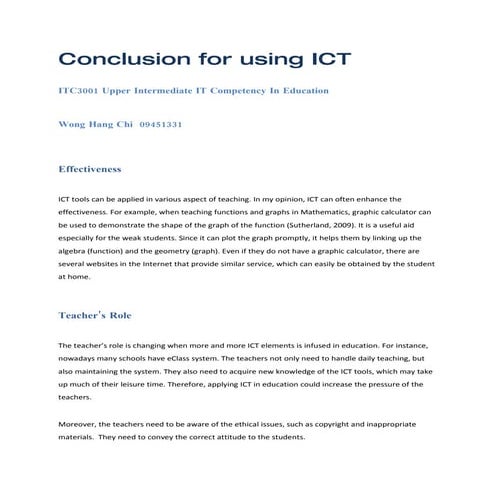 My Reflection of ICT | PPTX