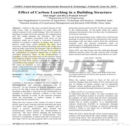 Effect of Carbon Leaching in a Building Structure