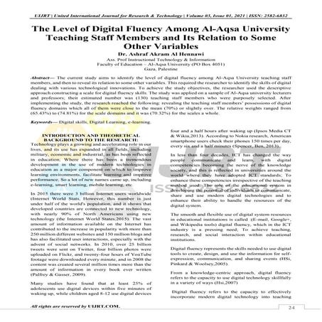 	The Level of Digital Fluency Among Al-Aqsa University Teaching Staff Members...