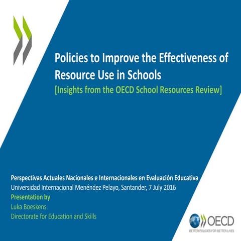 INEE Curso UIMP 2016 - Evaluación educativa: Luka Boeskens