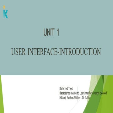 uint 1-introduction-USER INTERFACE DESIGN | PPT