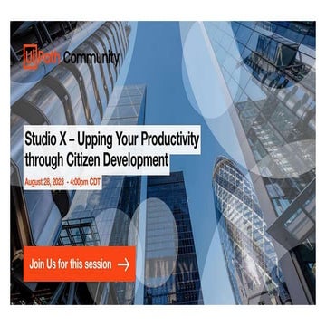 Studio X – Upping Your Productivity through Citizen Development