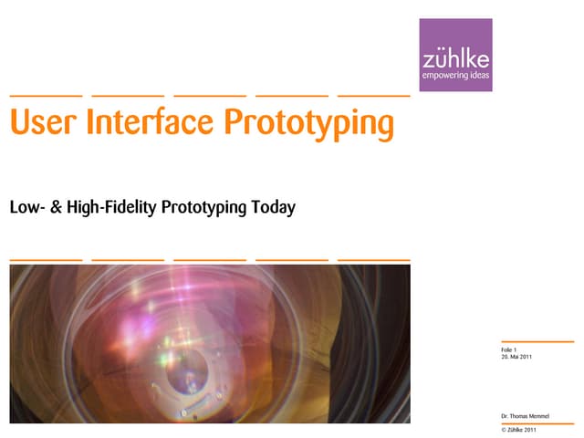 User Interface Prototyping - Low- and High-Fidelity Prototyping Today
