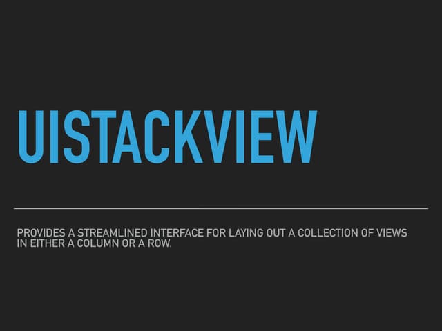 UIStackView : More than an Introduction