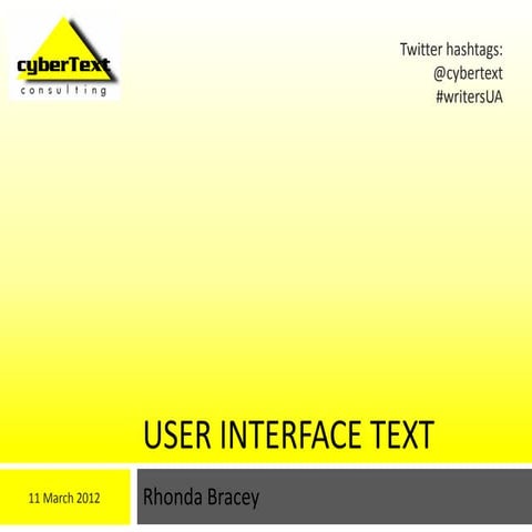 User Interface text | PPT