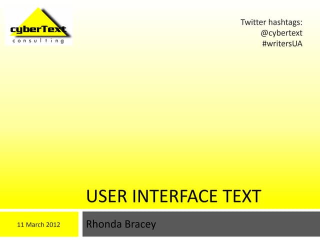 User Interface text