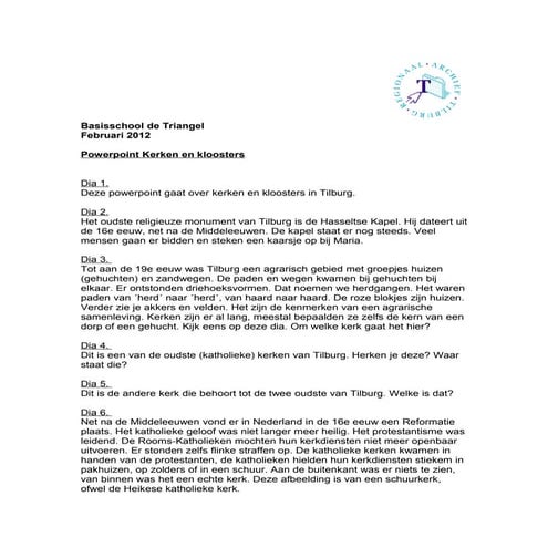 Uitleg ppt kerken en kloosters