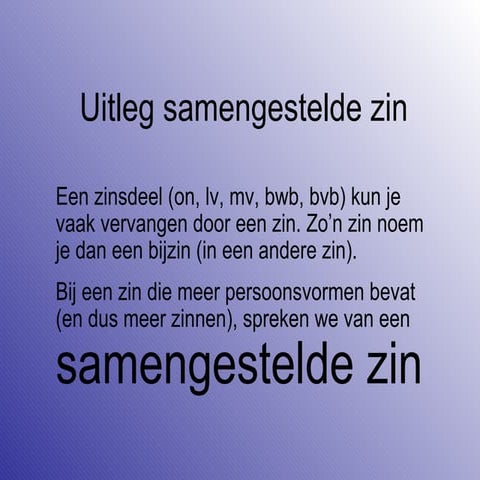 Uitleg samengestelde zin
