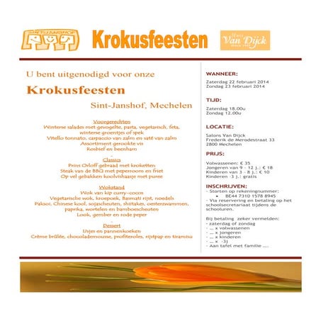 Uitnodiging krokusfeesten 2014