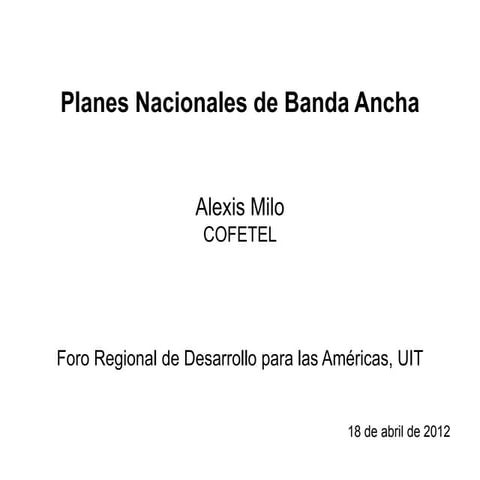 Planes Nacionales de Banda Ancha
