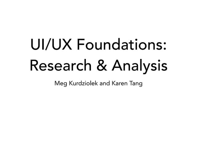 UI/UX Foundations - Research