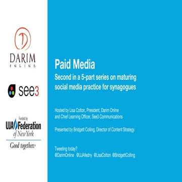 Paid Media: Maturing Your Social Media Practice for Synagogues