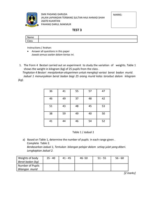 Ujian bulanan 1 sains tingkatan 4 (soalan dan jawapan) Ujian bulanan 1 sains tingkatan 4 (soalan dan jawapan)