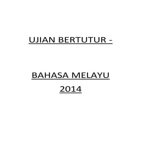 Ujian Bertutur  Bahasa Melayu