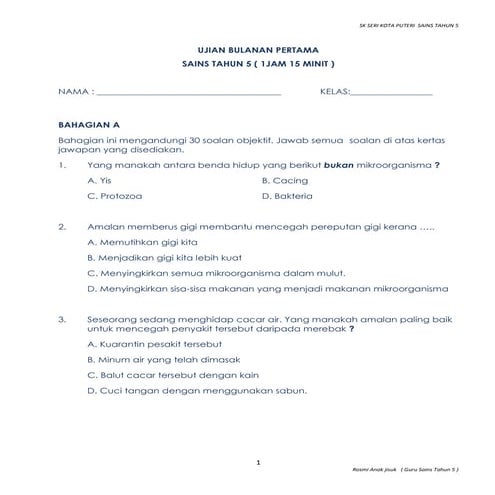 Ujian bulanan pertama