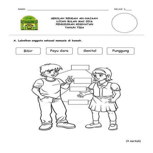 Ujian Bulan Mac Pendidikan Kesihatan Tahun 3 2016