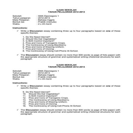 Ujian Sekolah Praktik Menulis Docx