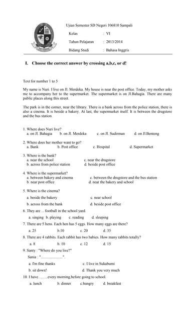 Soal Bahasa Inggris Wh Question