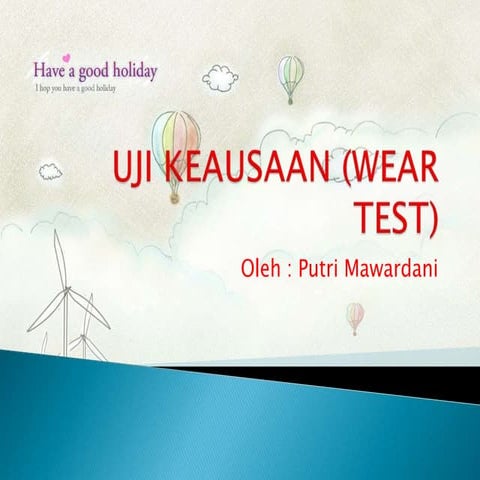 Uji keausaan (wear test)