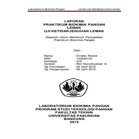 Uji Ketidakjenuhan Lemak