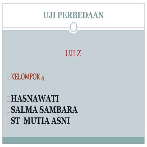 Uji perbedaan uji z 