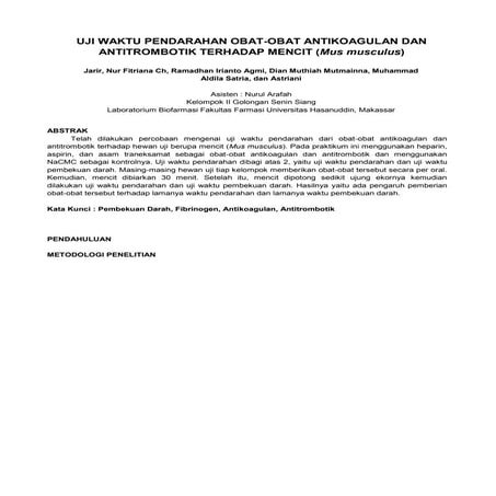 UJI WAKTU PENDARAHAN 