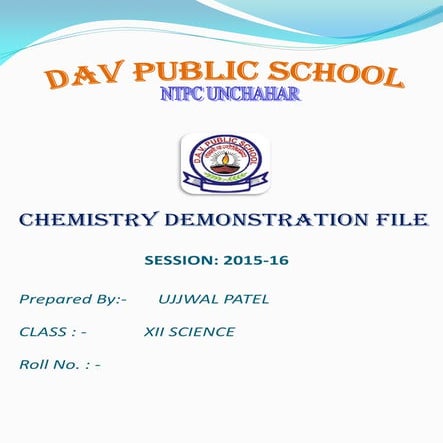 Class 12 Chemistry Practical File