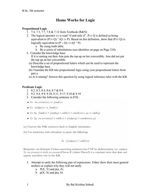 Logic homework
