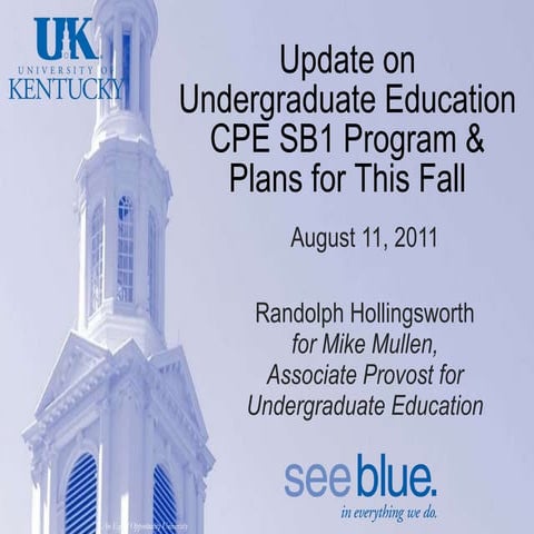 UK Undergraduate Education - Update re CPE SB1 project