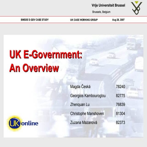 UK E-Gov: An Overview